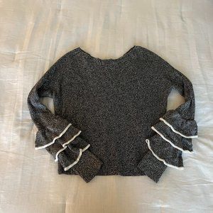 Long Sleeve ruffled Crop Sweater